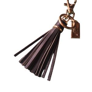 Wolf Jewelry Keychain Tassle Black Leather
